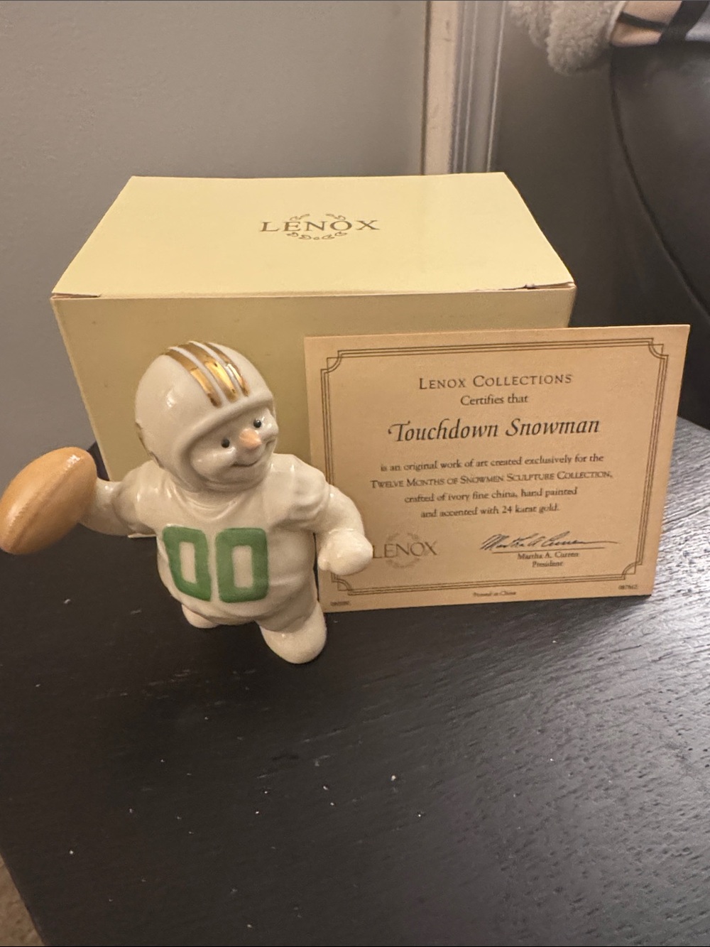 Lenox collectible touchdown snowman NIB